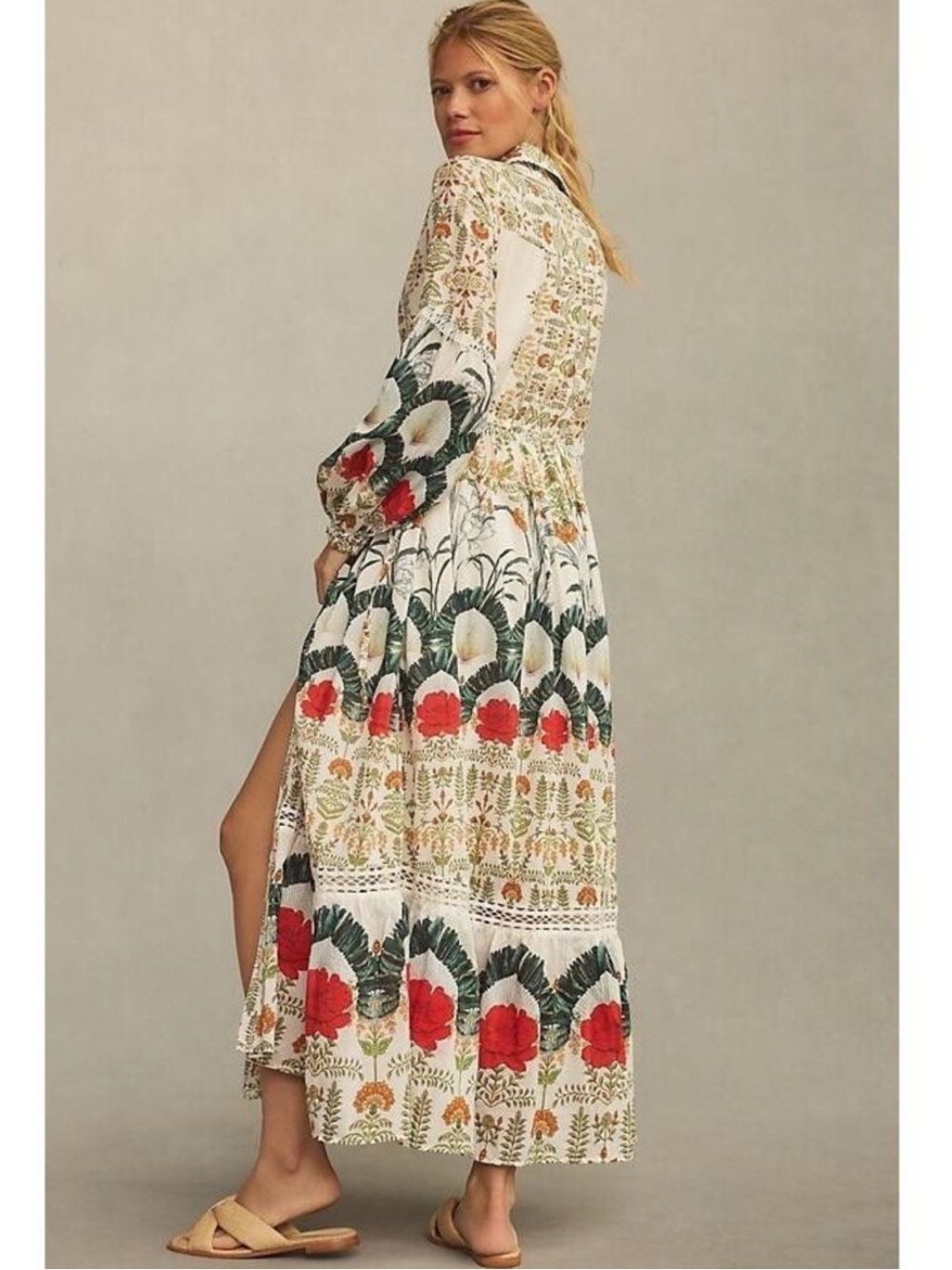 Anthropologie Eleanora Printed Long Sleeve Maxi Shirt Dress - Picture 2 of 8